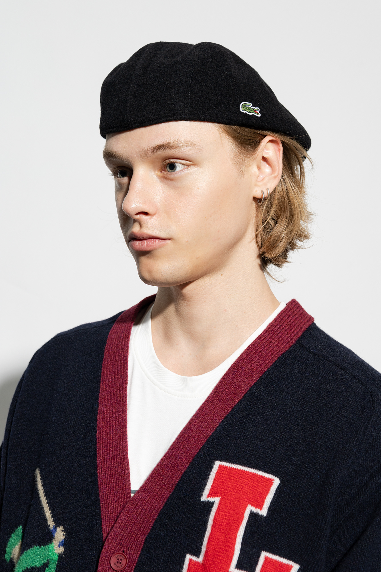 Black Wool flat cap Lacoste Vitkac Canada